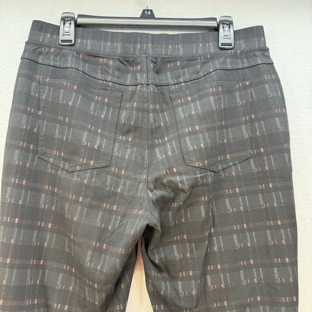 Garnet Hill Dress Leggings Women's Size L Plaid Black Gray Business Casual - Picture 3 of 12